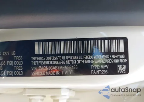 2021 Jeep Renegade Sport Fwd из США, поврежденный, VIN ZACNJCAB7MPM93483